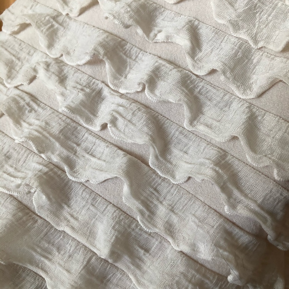 White Ruffled Tank Top - Picture 2 of 4